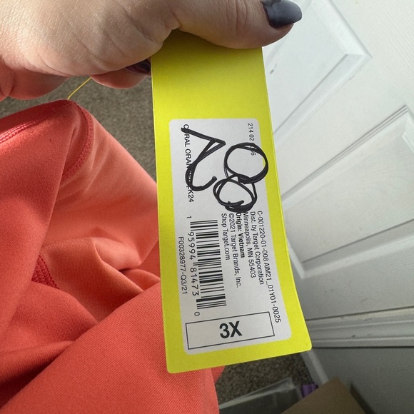 ALL IN MOTION NWT Size 3XL Coral/Peach Leggings Side Pockets - Picture 5 of 7